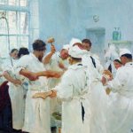Хирург Е. В. Павлов в операционном зале - Репин И. Е. - 1888 г.