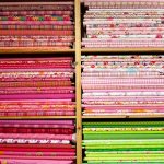 Various fabrics on a rack