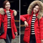 what to wear with a red knee-length down jacket