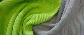 Light green and gray fabrics