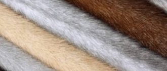 Selection of fur fabric